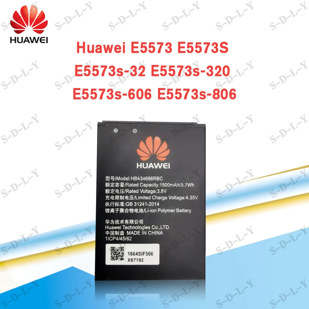 100 orginal hb434666rbc 1500mah battery for huawei router e5573 e5573s e5573s 32 e5573s 320 e5573s 606 e5573s 806 mobile phone free global shipping
