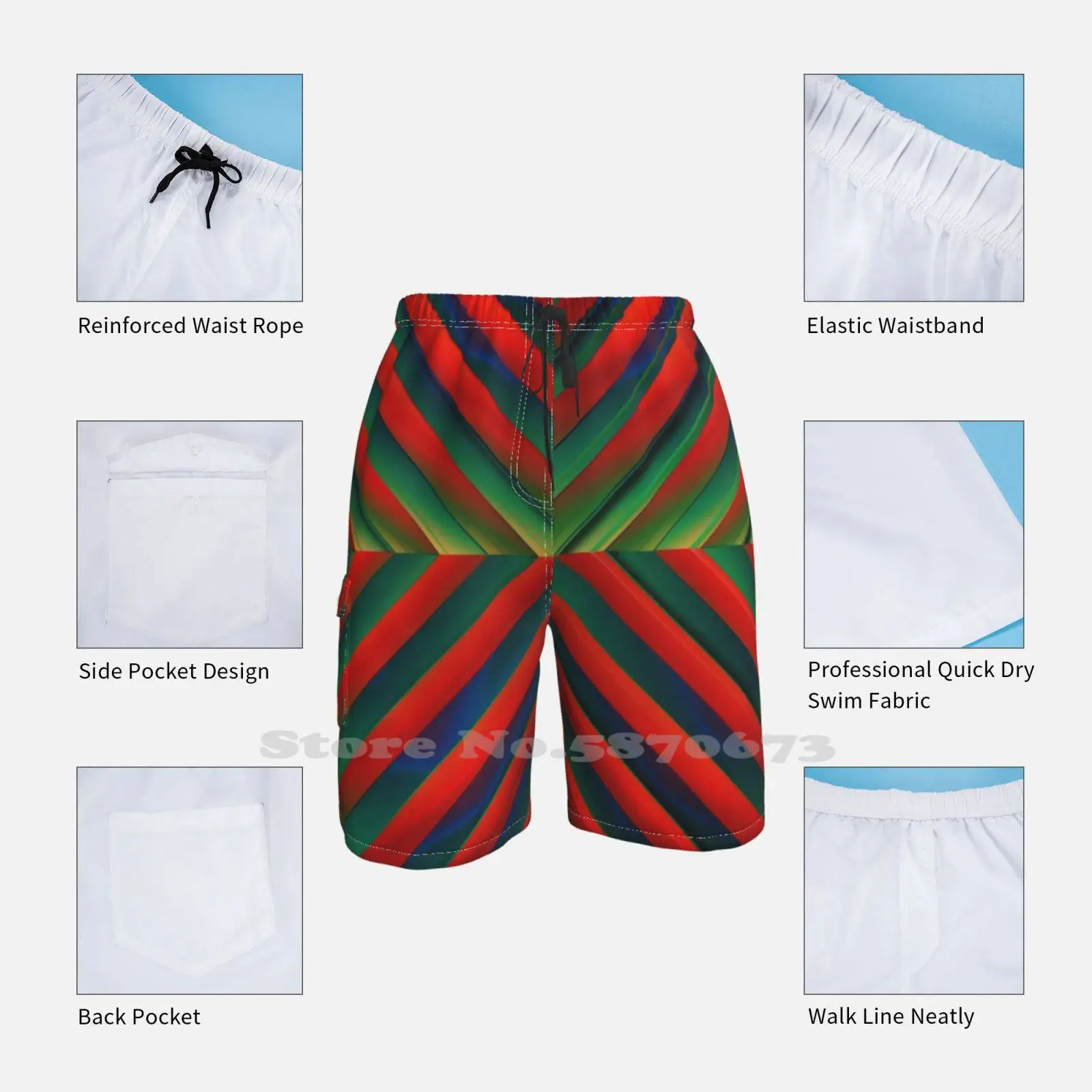 Цветная структура дышащие персональные праздничные пляжные шорты с узором