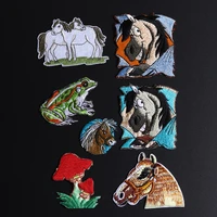 cartoon animals mushroom horse frog badge armband patch embroidery iron on patches for clothes diy appliques accessory