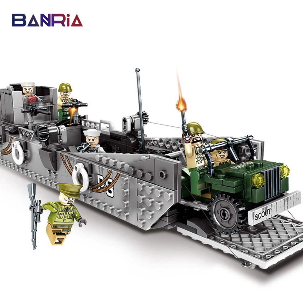 413 шт блоки игрушки для детей Америка ВМС LCM3 десантное ремесло Империя стальных военных серий строительные блоки кирпичи