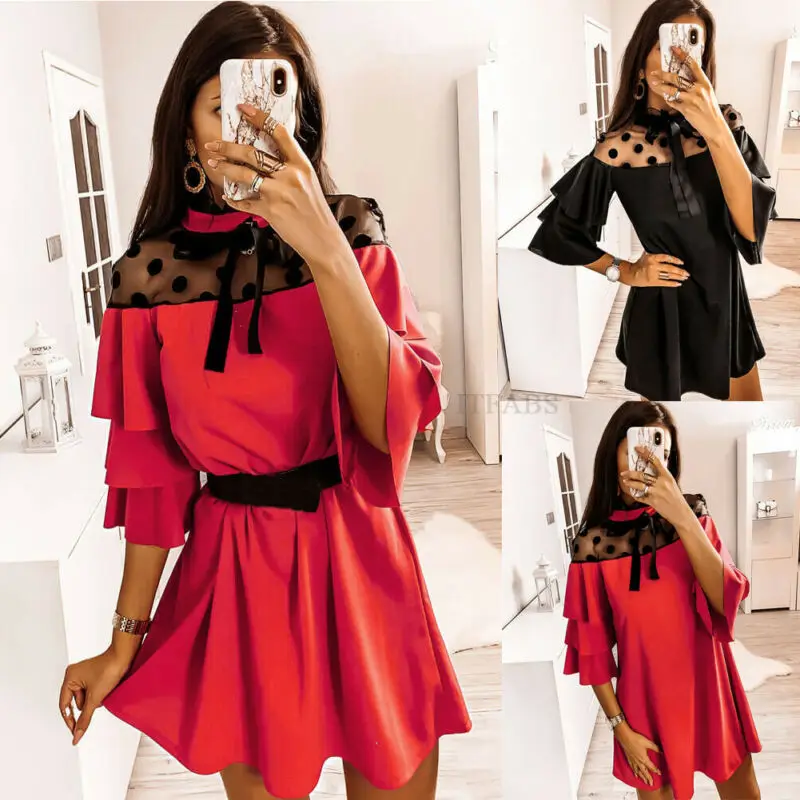 Женское сексуальное платье трапециевидной формы с рюшами женские вечерние