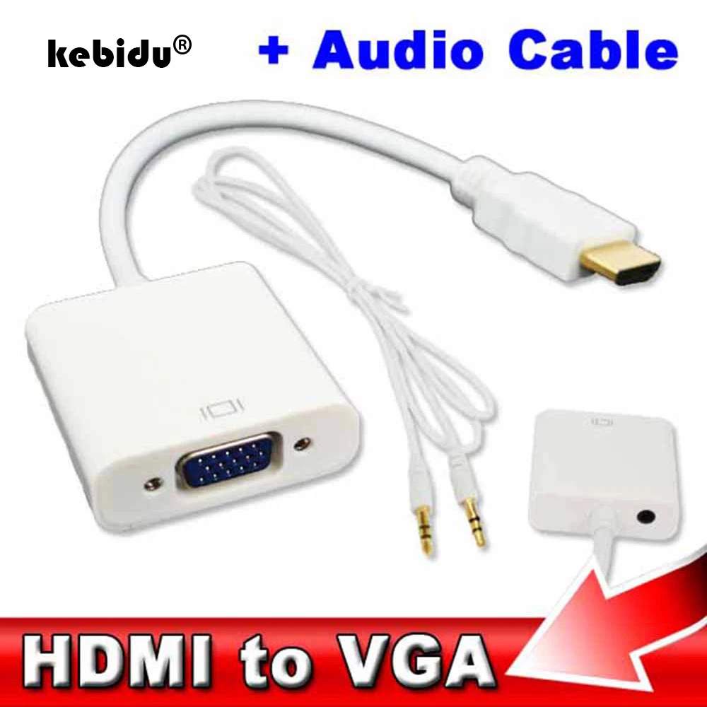 Высококачественный адаптер kebidu HDMI-VGA цифровой для видео и аудио ПК ноутбука