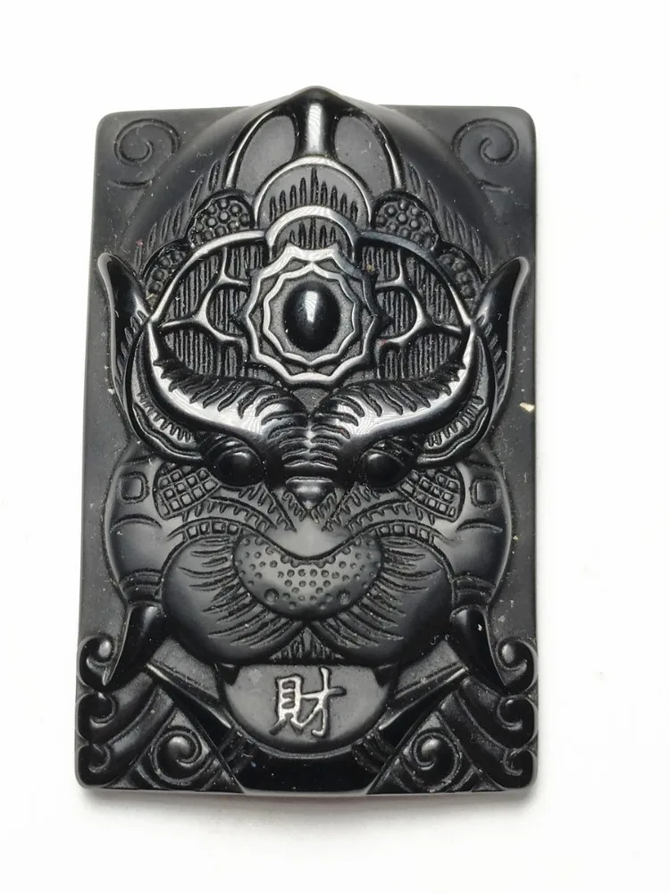 LETSFUN ювелирные изделия для мужчин Натуральный Черный волк обсидиановый браслет