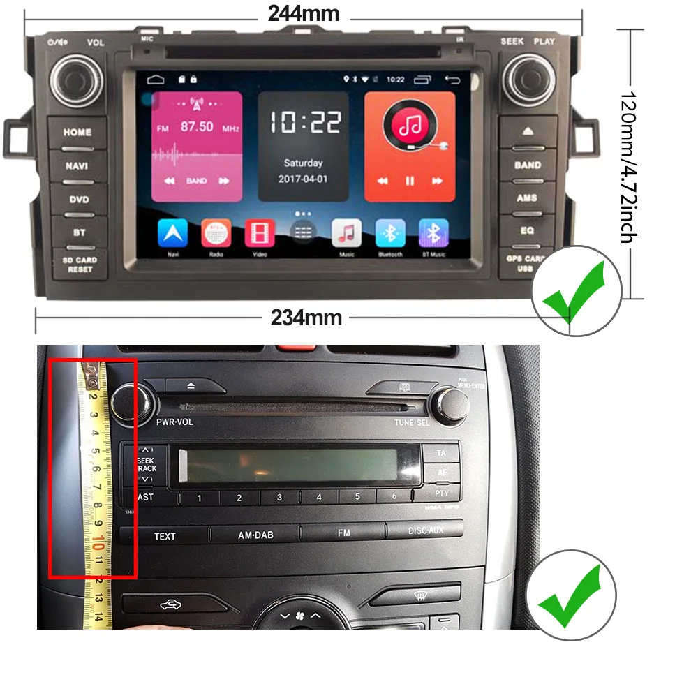 Android 10 автомобильный Радио DVD мультимедийный плеер для Toyota Auris 2006 2012 хэтчбек 2 Din