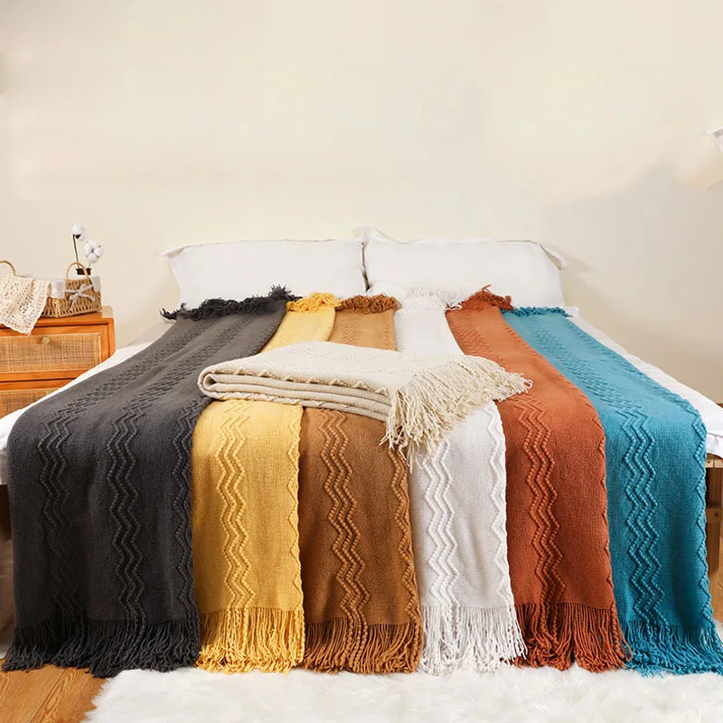 

Nordic Knitted Blanket Imitation Cashmere Sofa Throw Blankets Sofa Bed Decorative Plaid Sofa Cover Thread Blankets Scarf Blanket