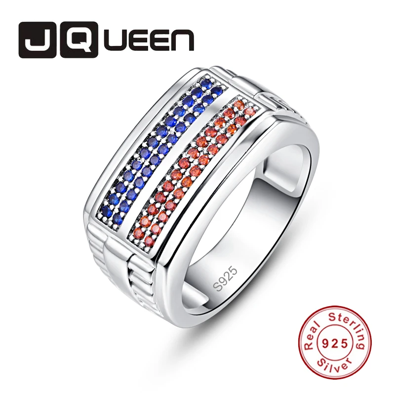 Кольца JQUEEN26 из синего танзанита и 26 гранатов для женщин серебряное кольцо 925