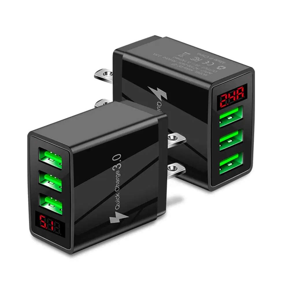 Сетевое зарядное устройство с 3 USB портами и поддержкой быстрой зарядки|Зарядные