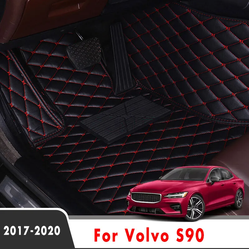 

Автомобильные коврики LHD для Volvo S90 2020 2019 2018 2017, стильные кожаные коврики на заказ, автомобильные аксессуары, защитные накидки, коврики