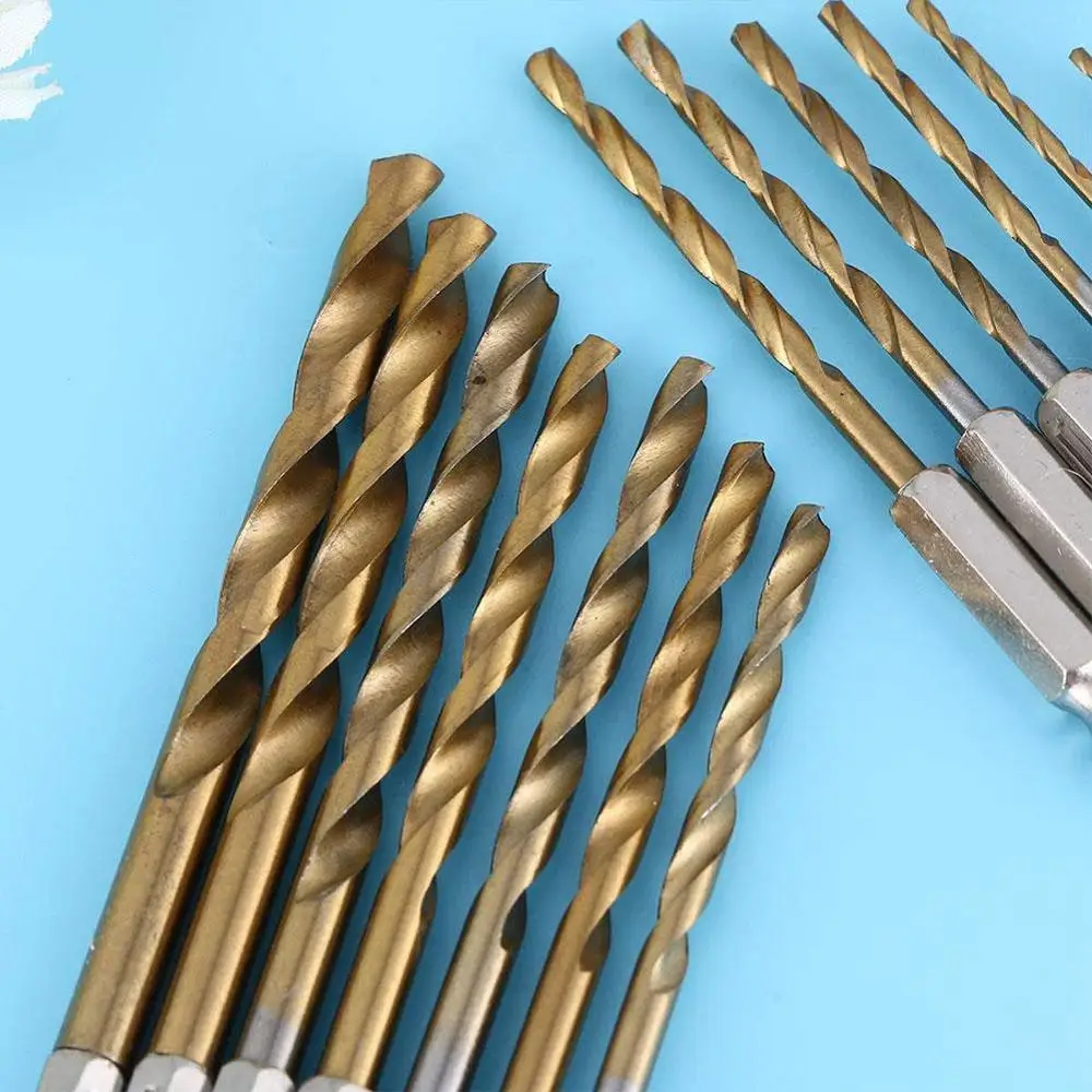 13 шт. высокоскоростное стальное сверло с титановым покрытием Набор шестигранных