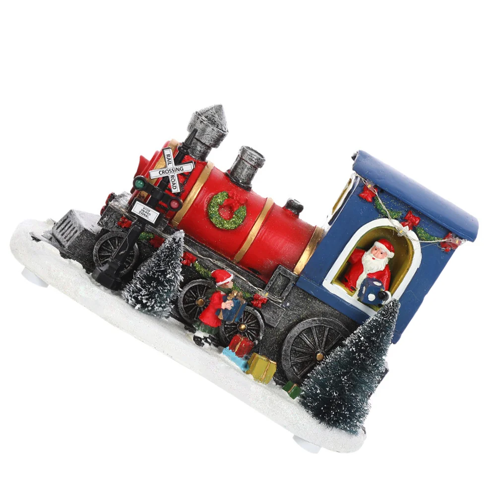 

1 шт. изысканное украшение для рождественского поезда с лампой в европейском стиле Снежная декорация для поезда