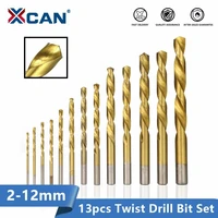 xcan twist drill bit 1 5 12mm hss titanium coated gun drill hole cutter wood metal drill bit set