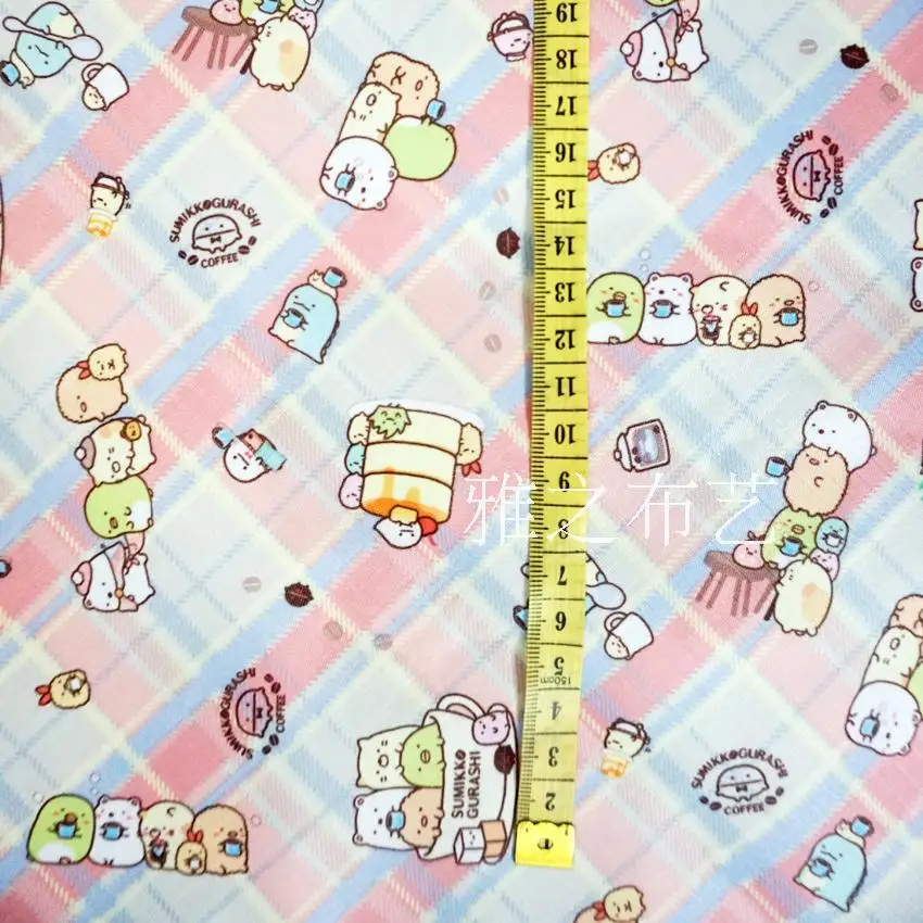 

Водонепроницаемая ткань Оксфорд sumikkogurashi с мультяшным рисунком, 145*90 см, для пэчворка, ПВХ, «сделай сам», швейная скатерть, сумка, дождевик