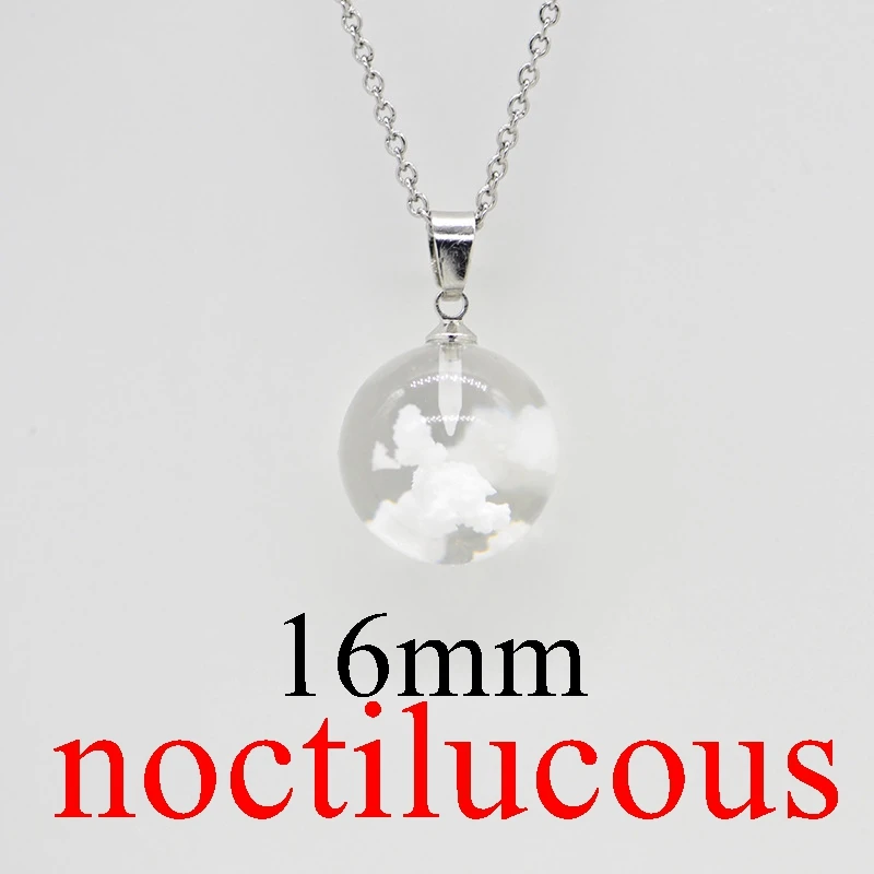 noctilucous 17 Градиент голубое небо и белые облака, прозрачный кристалл смолы кулон, дамы и творческие ювелирные ожерелья ручной работы X1815 - Окраска металла: noctilucous 17