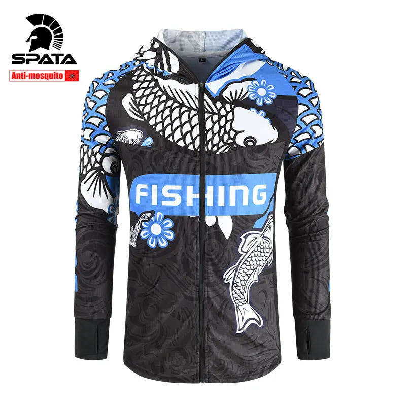Профессиональные рубашки SPATA для рыбалки с защитой от комаров УФ стойкая