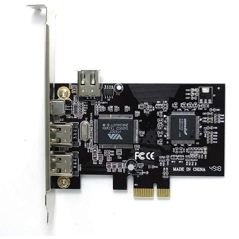 Плата PCIe Firewire для контроллера Windows 10 IEEE 1394 PCI Express 4 порта (3x6 контактов и 1x4 контакта)