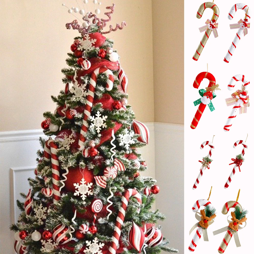 Рождественские украшения пластиковые подвесные для конфет тростника
