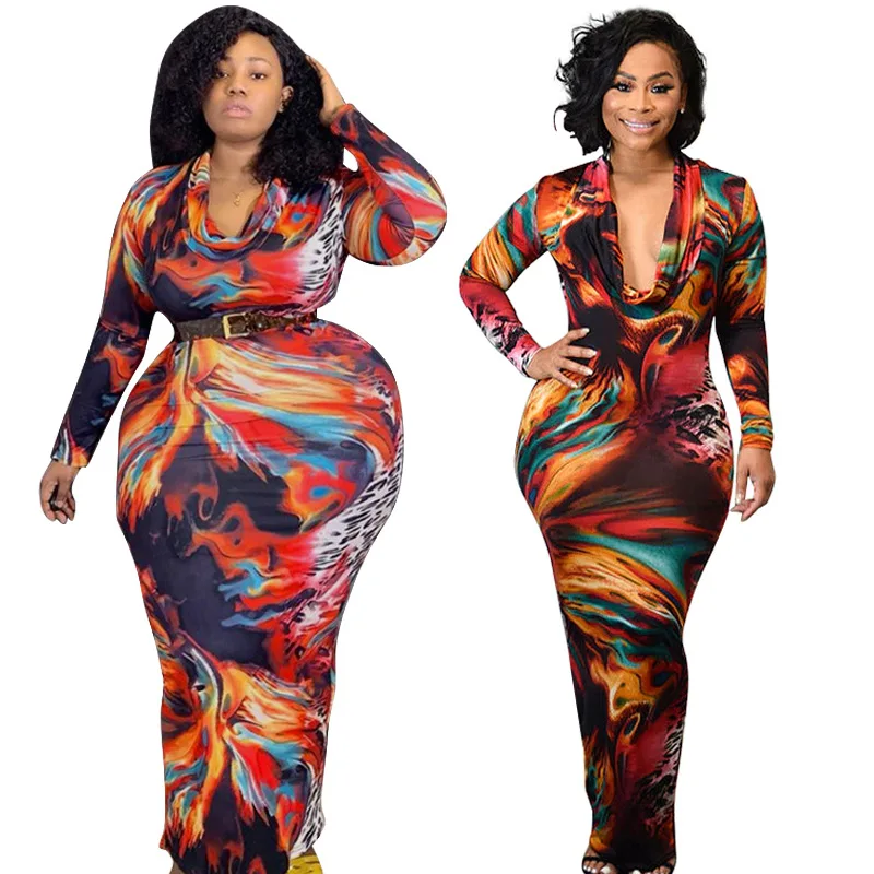 

Big Size Women Dress Casual Sexy Ladies Party Club Dresses New Ladies Vestidos De Fiesta Printed Bodycon Dress 5XL