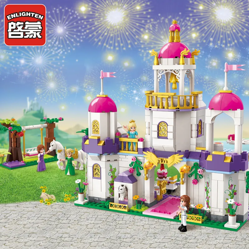 

ENLIGHTEN 2610 Girls Friends Princess Leah Brithday Party House Figure Blocks Compatible Building Toys For Children