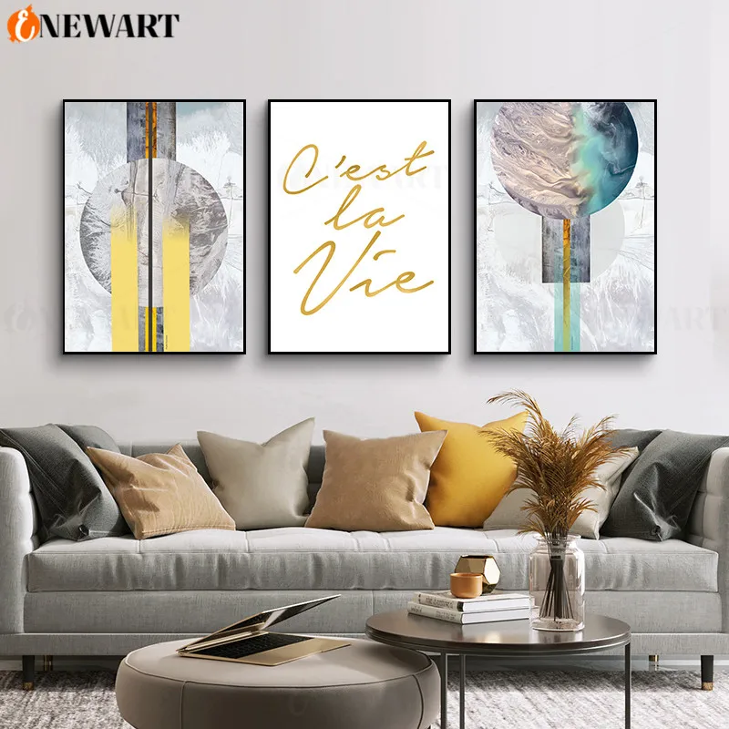 Современные абстрактные геометрические круги коридор настенная живопись Холст