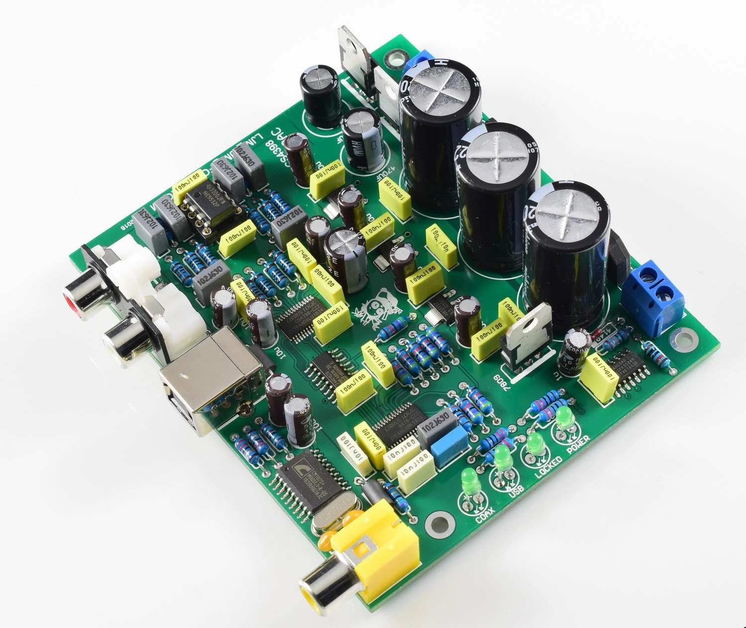 CS4398 плата ЦАП с USB-оптоволоконным декодером 24/192K AC15V 32K-192K/24BIT готовая - купить по