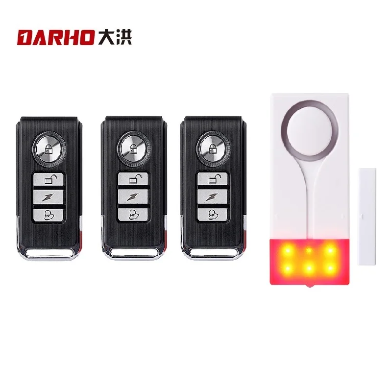 

Darho 433MHz Red Flash With 3Remote Controllers Bell With Sound Window Door Magnet Sensor Detector Wireless Alarm