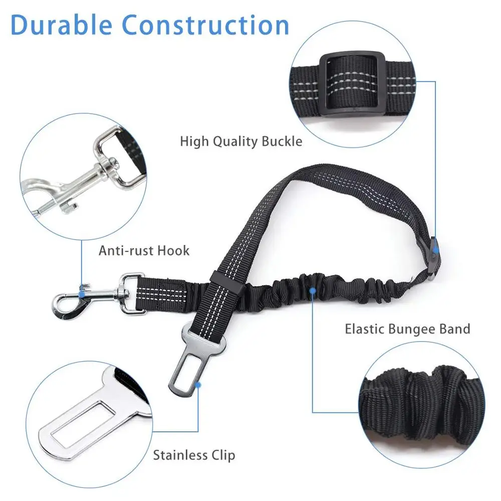 Ремень безопасности для собак регулируемый ремень автомобилей светоотражающий