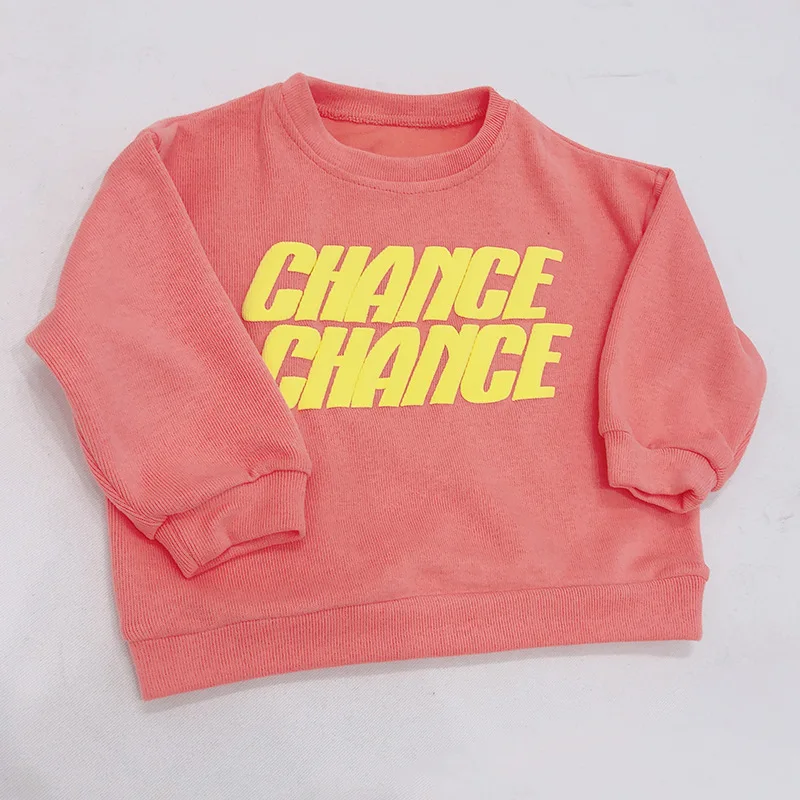 Толстовка для мальчиков и девочек с буквенным принтом хлопковые топы длинными