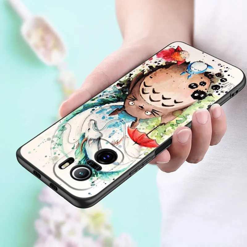 anime studio ghibli totoro phone case for xiaomi mi poco x3 nfc f3 gt m3 10t 11t 11x pro 11i a2 11 lite ne 5g civi black cover free global shipping