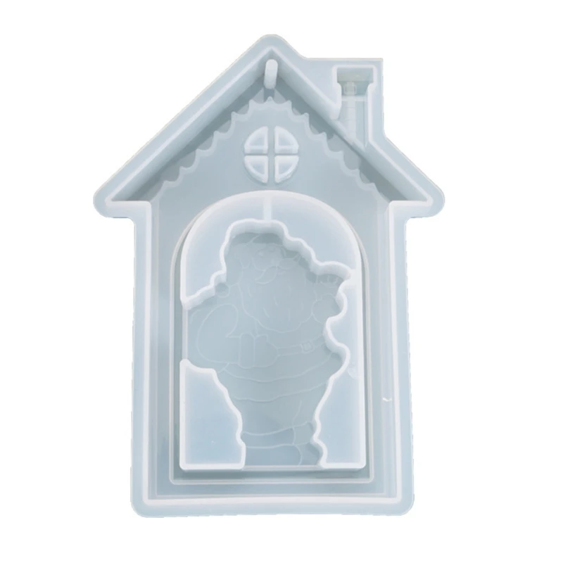 

Crystal Epoxy Resin Mold DIY Christmas Santa Claus Listed Pendant Silicone Mould