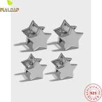 platinum plating five pointed star clip on earrings for women 925 sterling silver glossy star earing femme fine jewelry
