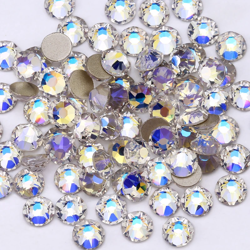 moonlight purple QIAO 8 big+ 8 small Cut Facets не горячей фиксации хрустальные стразы, стекло высшего качества Стразы, каменные кристаллы AB Клей на одежду - Цвет: moonlight purple