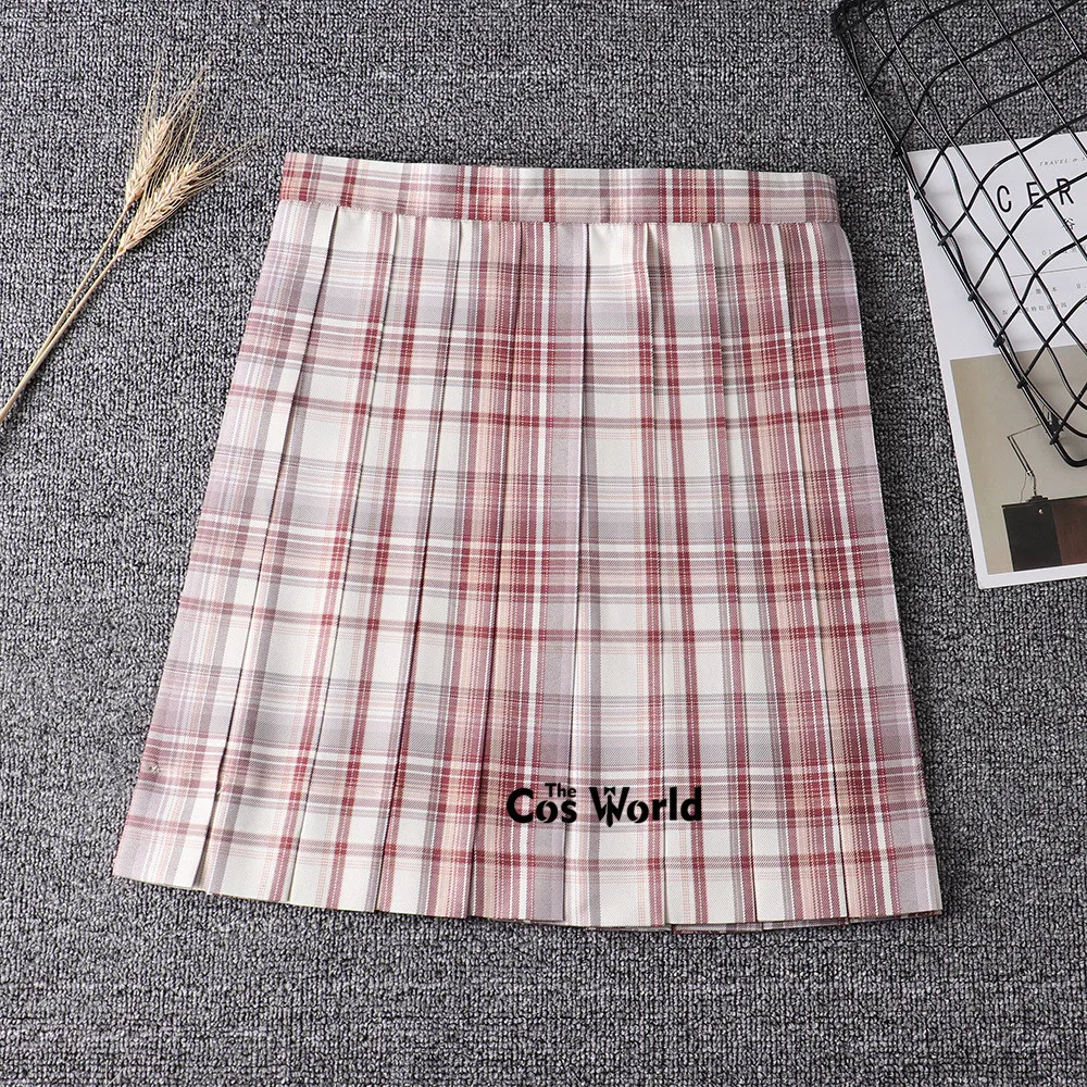 Женская летняя плиссированная клетчатая юбка [Wind Smoke] с высокой талией для