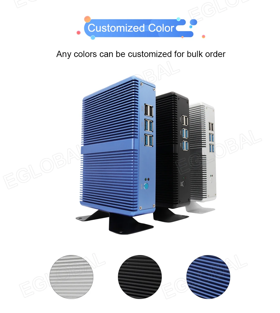 Мини ПК без вентилятора процессор EGlobal I3 I5 I7 linux intel Celeron N3050 2 Гб ОЗУ 16 SSD 4 * USB 3 0 300 м Wi