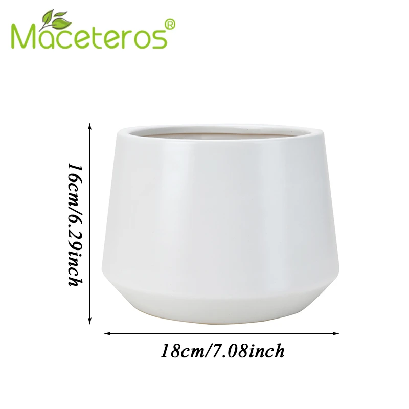 Простой геометрический матовый цветочный горшок разноцветный керамический