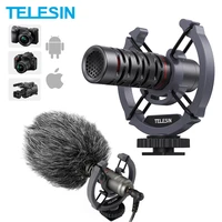 telesin condenser video microphone on camera shotgun universal vlogging microphone for iphone android canon sony dslr mac tablet