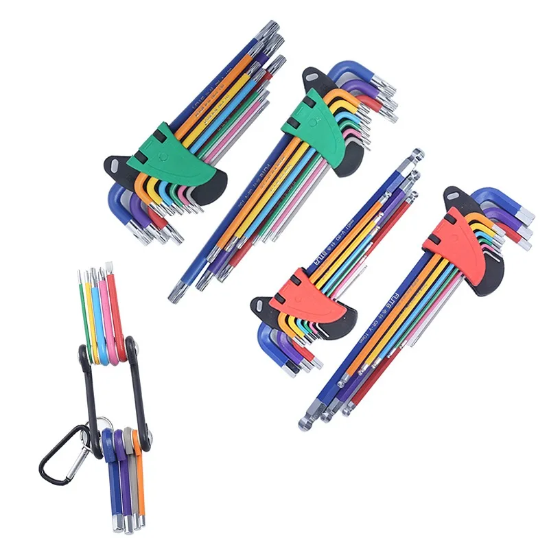 

1.5mm-10mm Color Coded Ball-End Hex Allen Key L Wrench Set Torque Long Metric With Sleeve Hand Tools Bicycle Accessories
