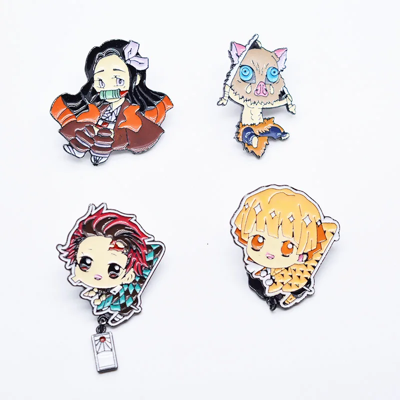 

Демон убийца Kimetsu без Yaiba Косплэй брошь значок на камадо Tanjirou Nezuko металлическая брошь с эмалью Pin опора