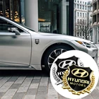 Металлические 3D наклейки на окна автомобиля, 2 шт., эмблема, дверные украшения, наклейки для Hyundai Santa Fe Sonata Solaris Azera Creta I30 Ix25