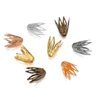 100 шт. старинные подвески в форме цветка, подвески, бусины, колпачки, конусные филигранные бусины, колпачки, бриллиантовые серьги, ожерелье