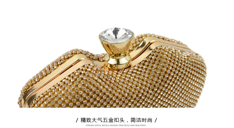 

Wholesale Rhinestone Bag Apple-shaped Aluminum Diamond Dinner Bag Mini Clutch Bag Bridal Banquet Handbag Diamond Clutch Bags