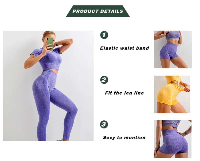 

2/3/5Pcs Seamless Women Yoga Set Workout Sportswear Gym Clothing Fitness Long Sleeve Crop Top High Waist Leggings Sports Suits