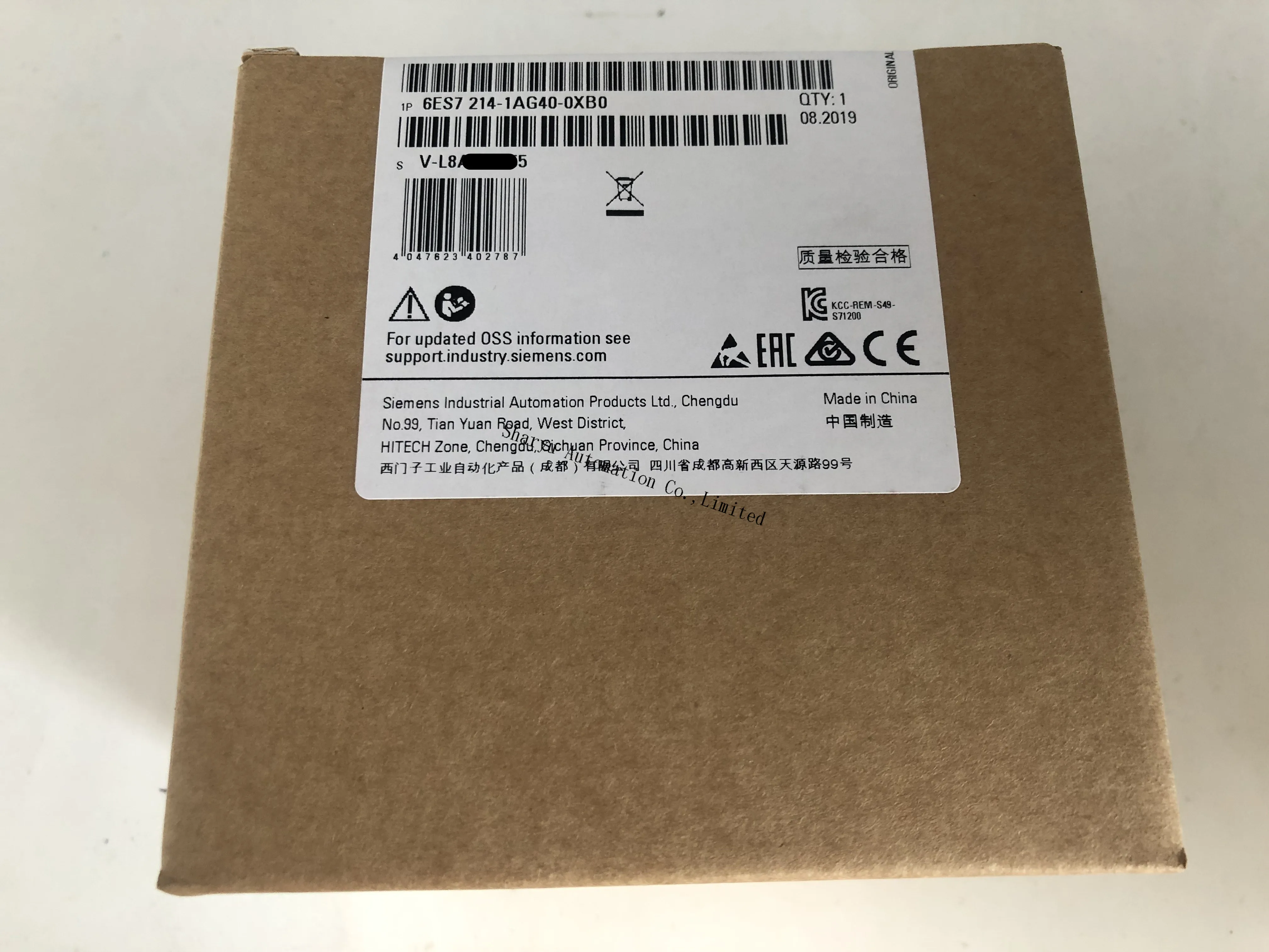 Оригинальный SIMATIC CPU 1214C compact модуль 6ES7214-1AG40-0XB0 Sie 6es7214-1ag40-0xb0 Новый в коробке 1 год