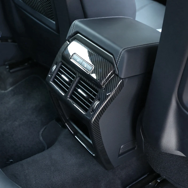 

Car Rear Row AC Vent Outlet Frame Cover Trim Carbon Fiber Style ABS Plastic For-Land Rover Range Rover Evoque 2012-2017