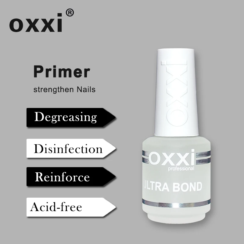 

oxxi New 15ml Acid-free Primer For Nails Desiccant Hybrid Varnish Permanent Nail Polish Degreasing Base Coat Manicure Set of Gel