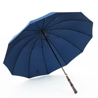 12k uv vintage black umbrella wooden handle luxury quality men umbrella semi automatic designer paraguas rain gear ll50um