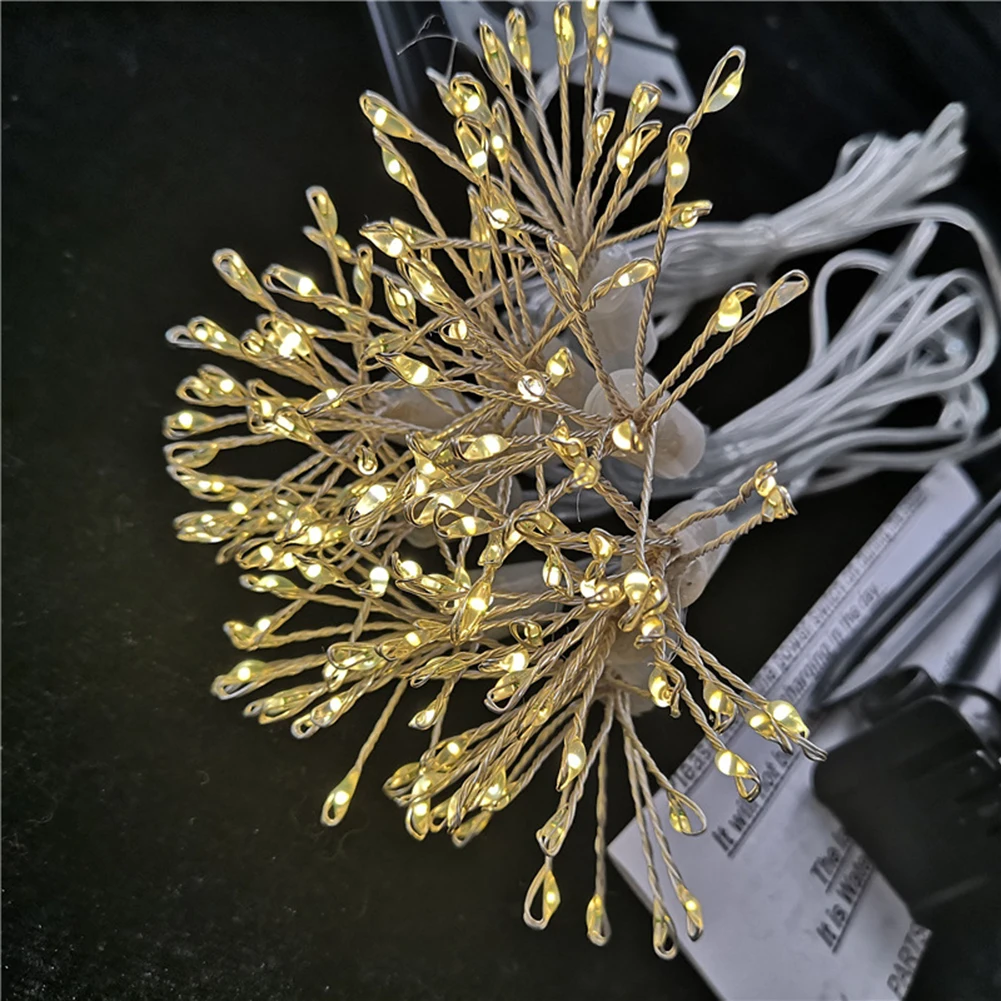 

50/100LED Waterproof Firework Lamp Solar/Battery Christmas Fairy Lights String Dandelion String Lights Garden Yard Decor