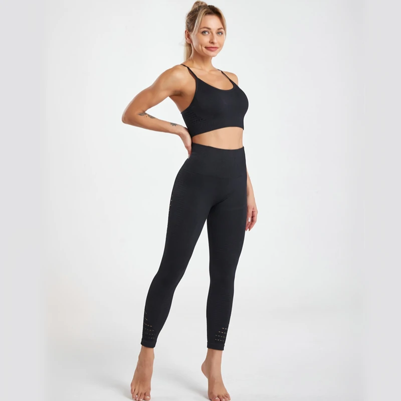 

Fitness Yoga Suit Women Sports Bra Tights High Waist Leggings Women Sport Gym Clothing Breathable Yoga Bra Workout Crop Tops