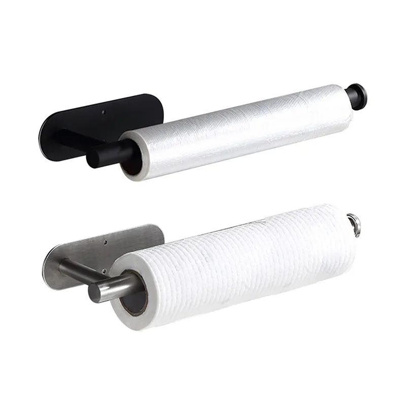 

Kitchen Roll Paper Self Adhesive Wall Mount Toilet Paper Holder Stainless Steel Bathroom Tissue Towel Accessories Rack Holders