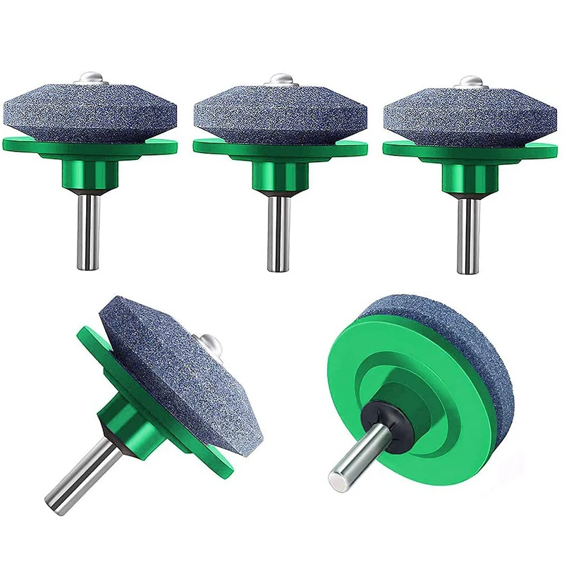 

5 шт. точилка для лезвий газонокосилки, точилка для лезвий газонокосилки для любого портативного сверла (зеленый)