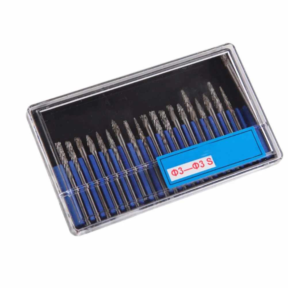 

20pcs Shank Tungsten Carbide Milling Cutter File Burr Suit Reamer Tools Cut Set Tungsten Steel Grinding Head Power Tools